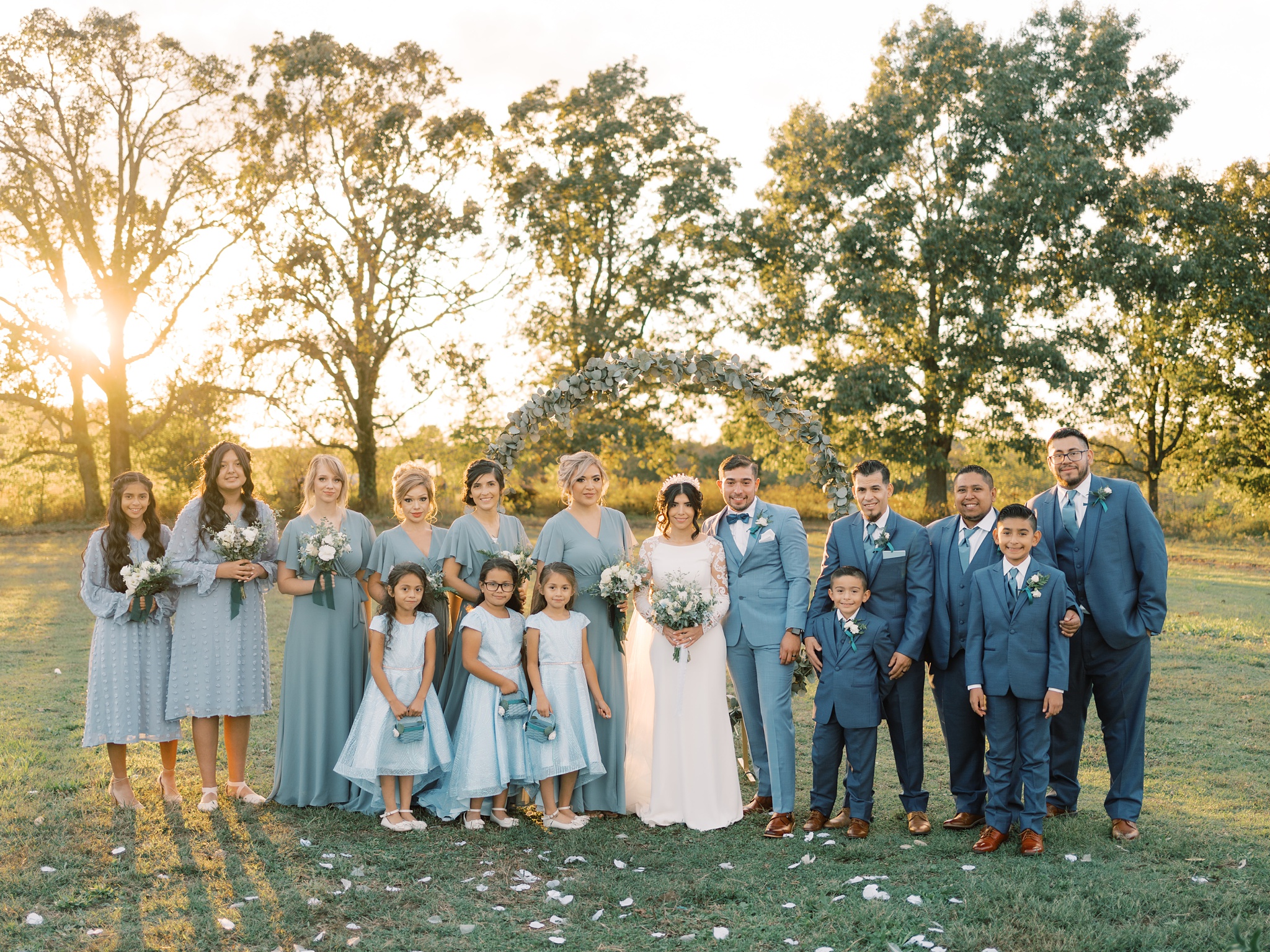 Beautiful Blue Backyard Wedding in Arkansas